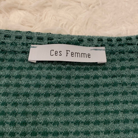 🆕 CES FEMME Sweater Top Women’s SMALL Waffle Knit - Picture 5 of 6
